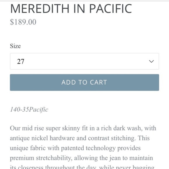 Sebastian McCall mid rise skinny jeans- dark wash- size 27 - Picture 7 of 8